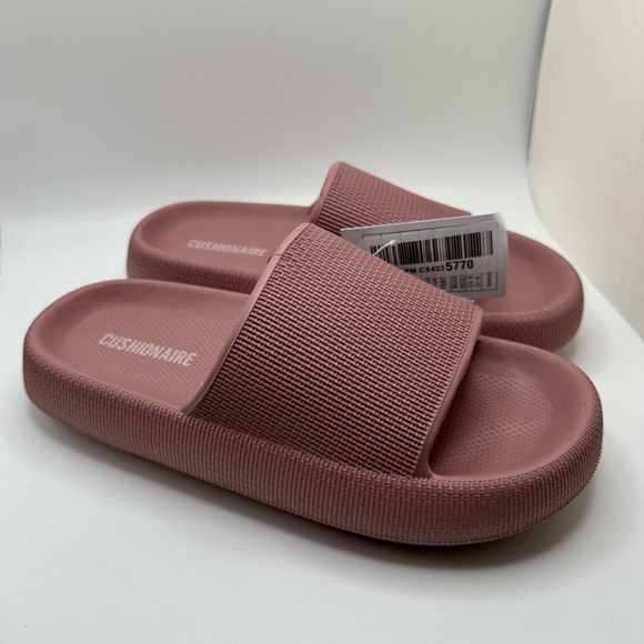 CUSHIONAIRE Women's cloud recovery slide sandals with +Comfort 8 BLUSH - Picture 1 of 7